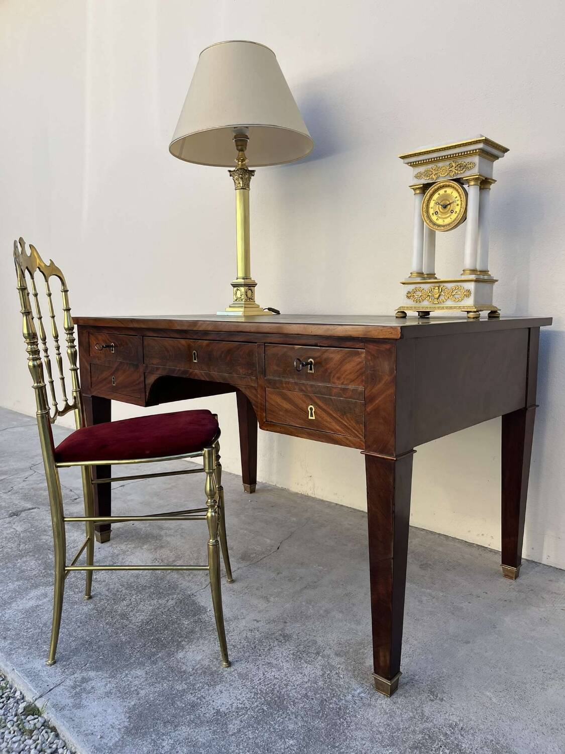 Empire style desk in solid mahogany, 19th century