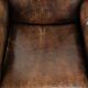 Armchair made of comfortable sheepskin leather in Art Deco design