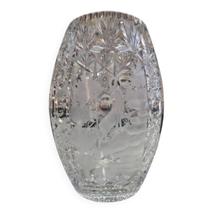 Vase en cristal taillés-