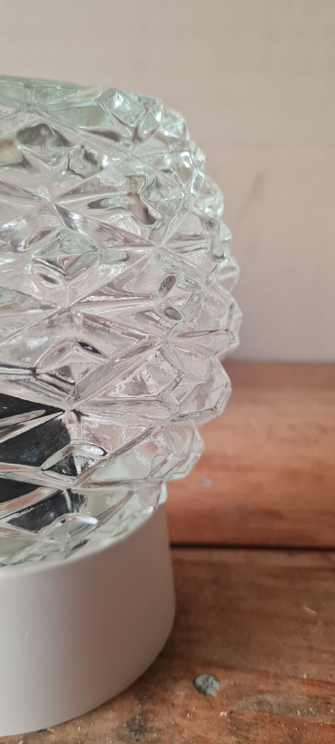 1970s chiseled glass wall light