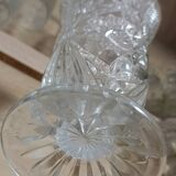 Large vintage pressed glass vase, an impressive and very decorative piece.