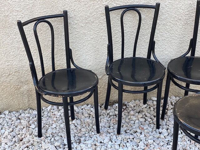 Set of wooden bistro chairs
