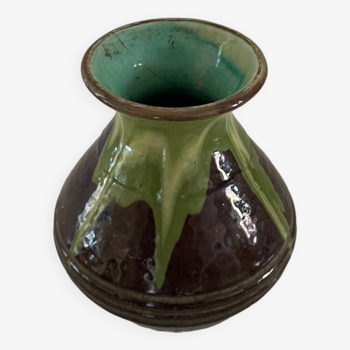 Vase lava vert et marron