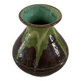 Green and brown lava vase