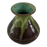 Green and brown lava vase