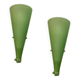 Green Murano Glass Sconces Set of 2 1970’s