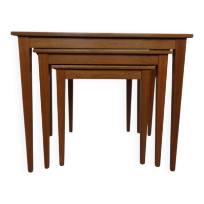 Danish Teak Nesting Tables by Kvalitet Form Funktion, 1960s, Set of 3
