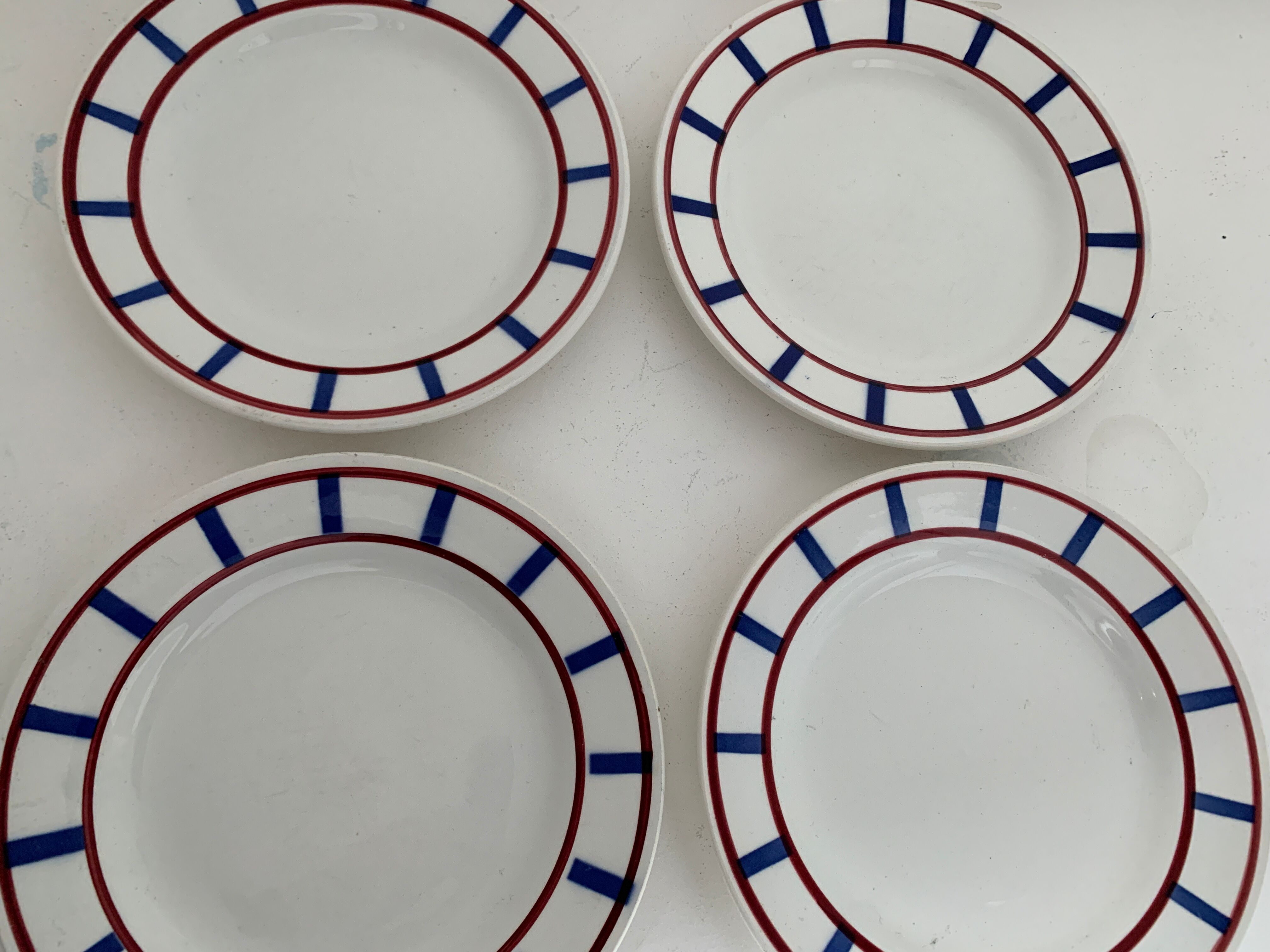 4 Digoin sarreguemines dessert plates, Basque model