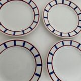 4 Digoin sarreguemines dessert plates, Basque model