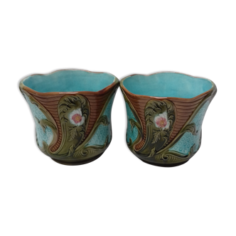 Pair of cached old dabbling jars