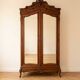 Antique two-door mirror wardrobe Louis XV in wood
