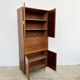 High mahogany cabinet with drop-down front — bar or secretary, custom-made, 1960s