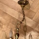 6-branch chandelier in gilded brass