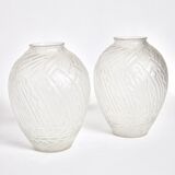 Pair of polished glass vases