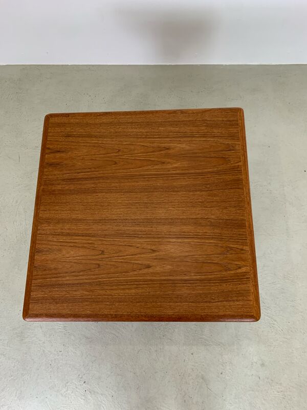 table basse en teck du milieu du siècle avec herbes marines par Trioh Danemark, années 1960