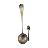 1 ladle and 1 spoon in silver