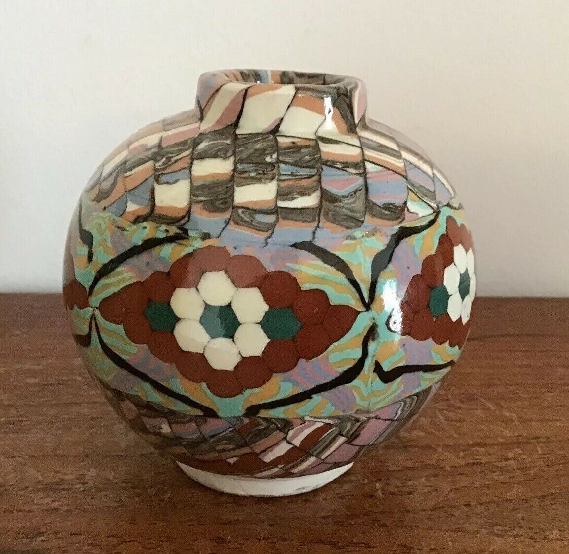 Earthenware vase Gerbino Vallauris vintage ceramics