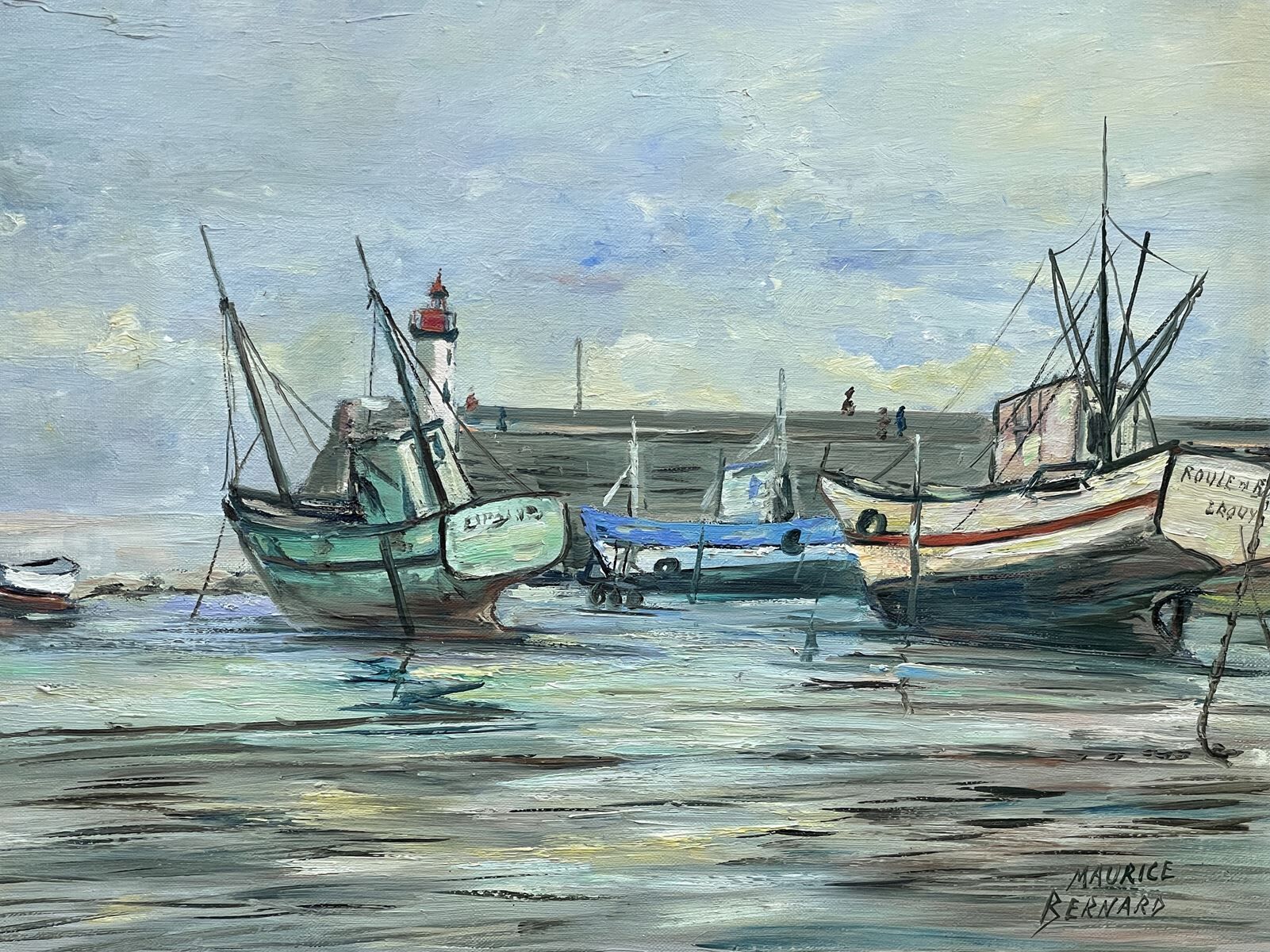 Le port d’Erquy par Maurice Bernard (1927-2005) - 57x65.5cm