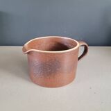 Pitcher - cream pot - in brown glazed earthenware