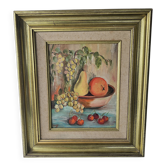 Oil Painting on Canvas Still Life with Fruits Signed Jorgji