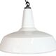 Industrial White Enamel Factory Pendant Lamp from Benjamin USA, 1960s