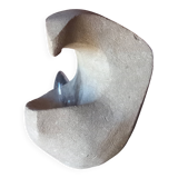 Sculpted stone lamp from the 1970s, signed.