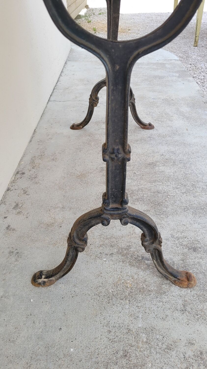 Restaurant bistro table in marble and cast iron signed godin