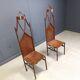 Pair of gothic french high back side chairs, 1960s