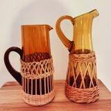 Amber and rattan bottle