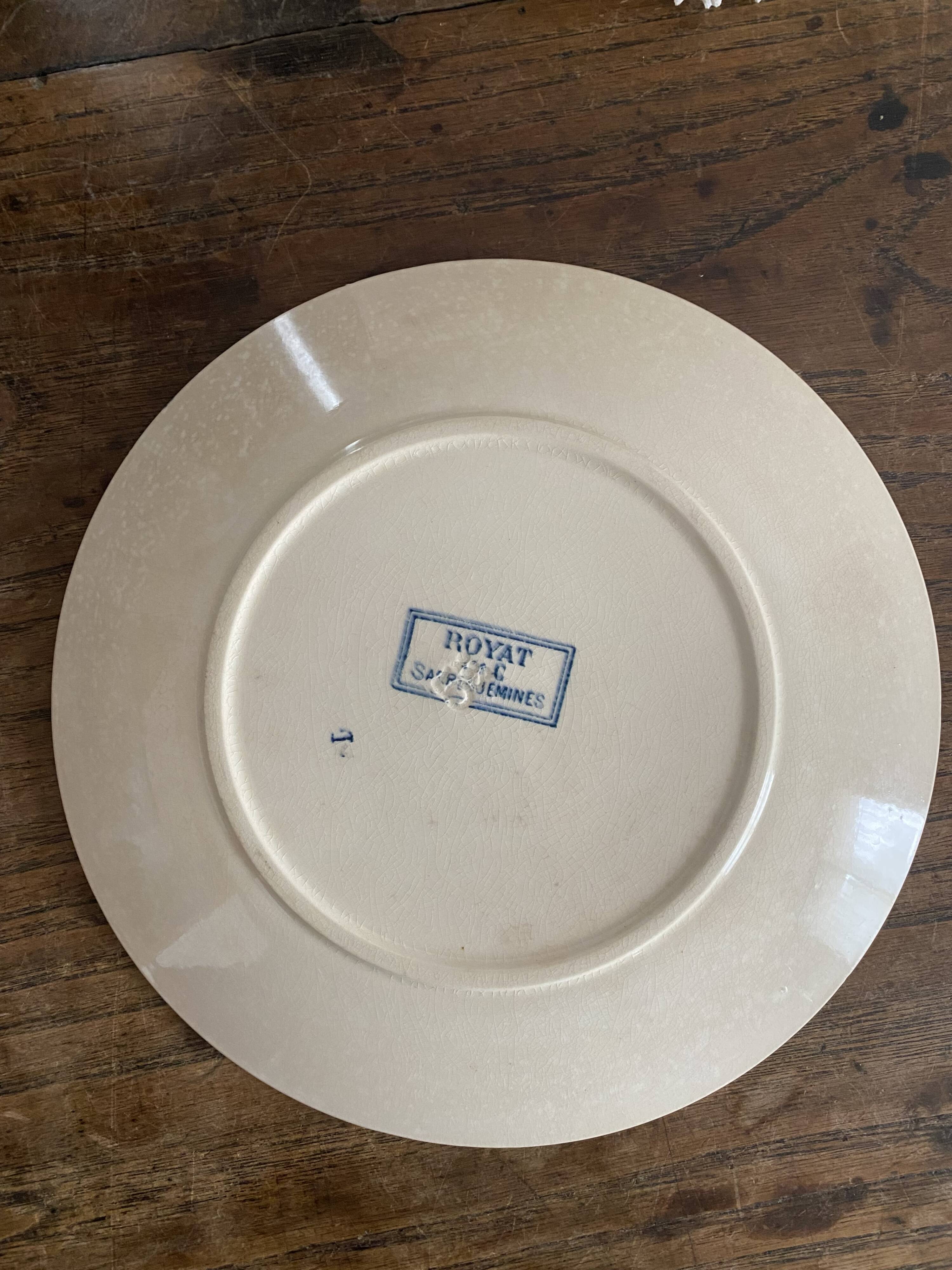 Royat Sarreguemines iron earth plate