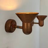 Pair of vintage copper wall lights, Denmark 1970s