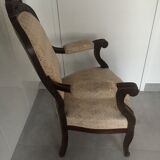 Fauteuil voltaire 19eme  structure en acajou
