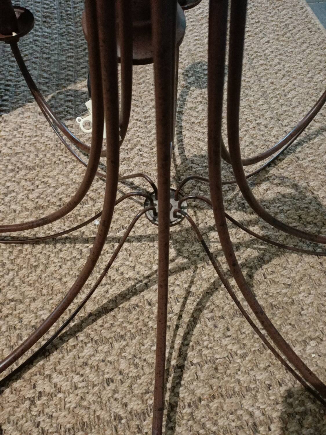 Paire de lustres métal mat