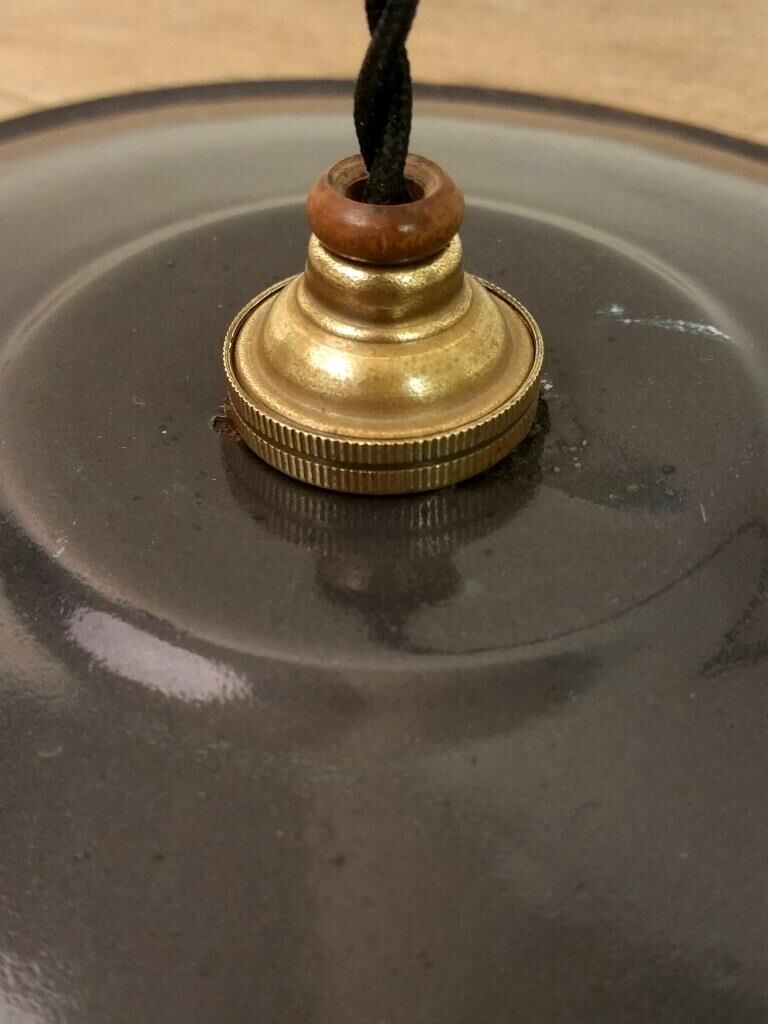 Hanging lamp in black enamelled plate