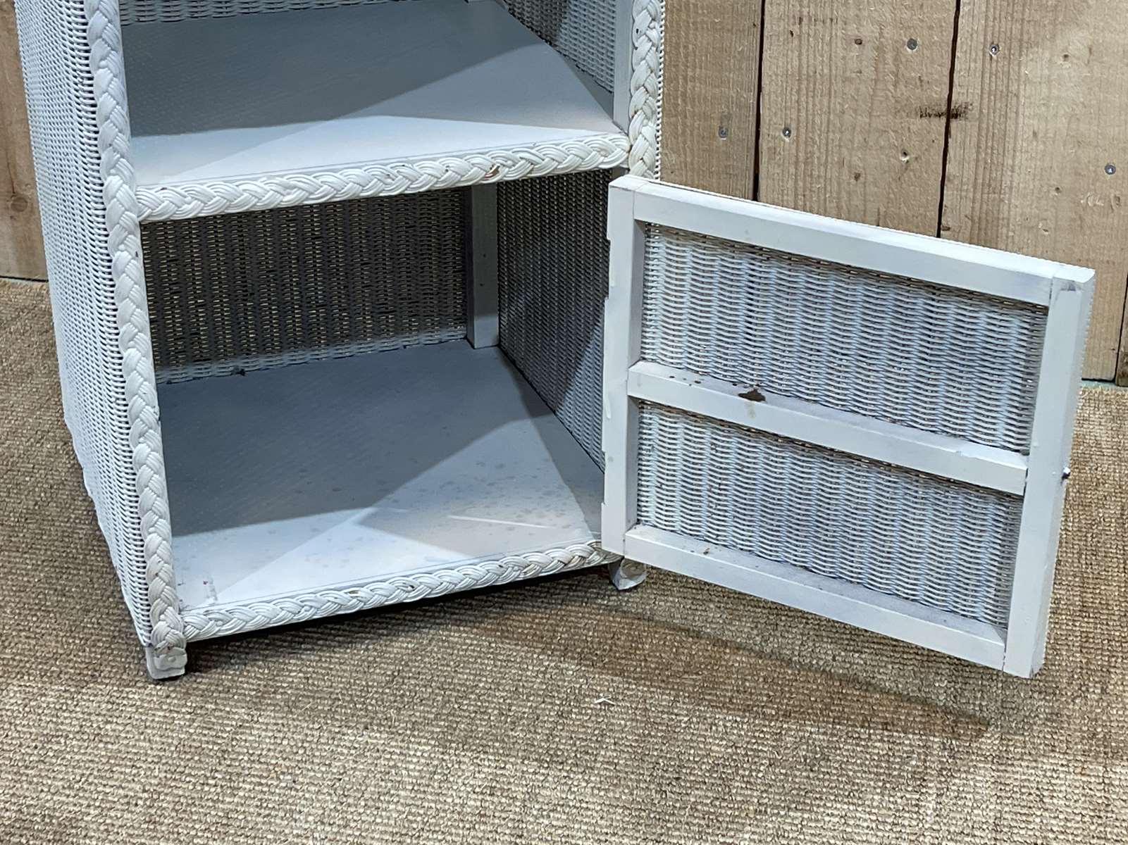 1950s lloyd loom nightstand