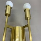 Set of 2 brass italian stilnovo style theatre wall light sconces, italy, 1970s