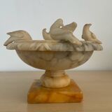 Vintage alabaster bird bath trinket dish
