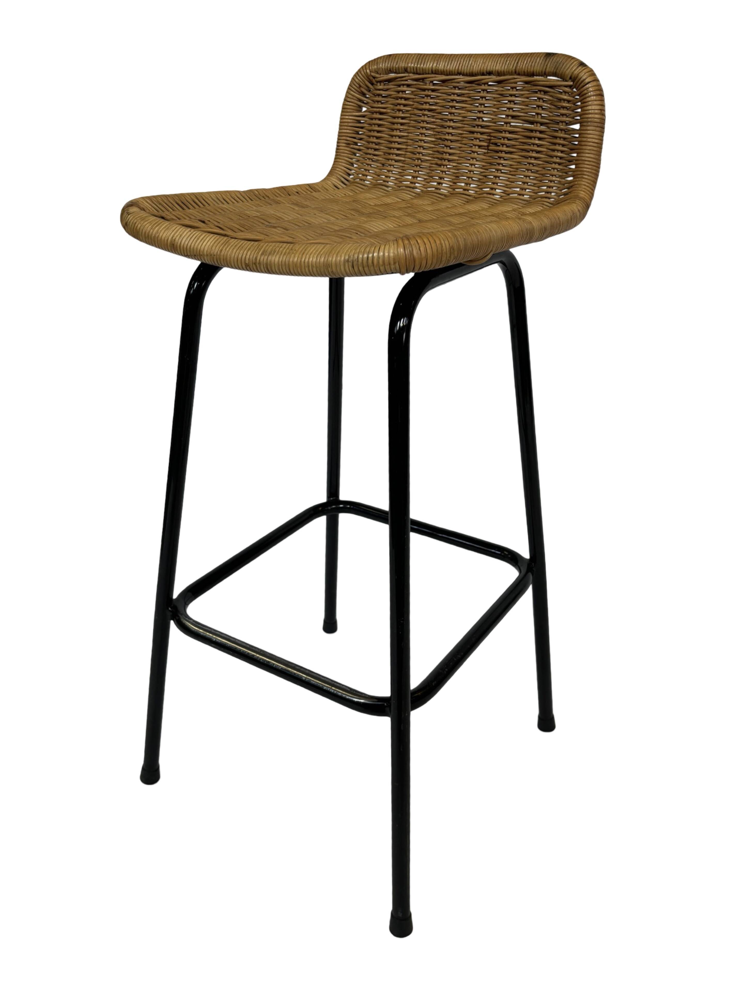 Tabouret de bar vintage Dirk van Sliedregt Rohe Noordwolde 1960 Pays-Bas
