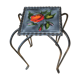 wrought iron and earthenware tile side table