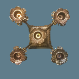 Chandelier five lights quadripod in golden regulator ~ late nineteenth