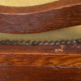 Suite of 6 Louis XV style chairs in walnut nineteenth yellow velvet