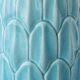 XXL Spanish sculptural table lamp in turquoise ceramic, 1960s, new Liberty lampshade.