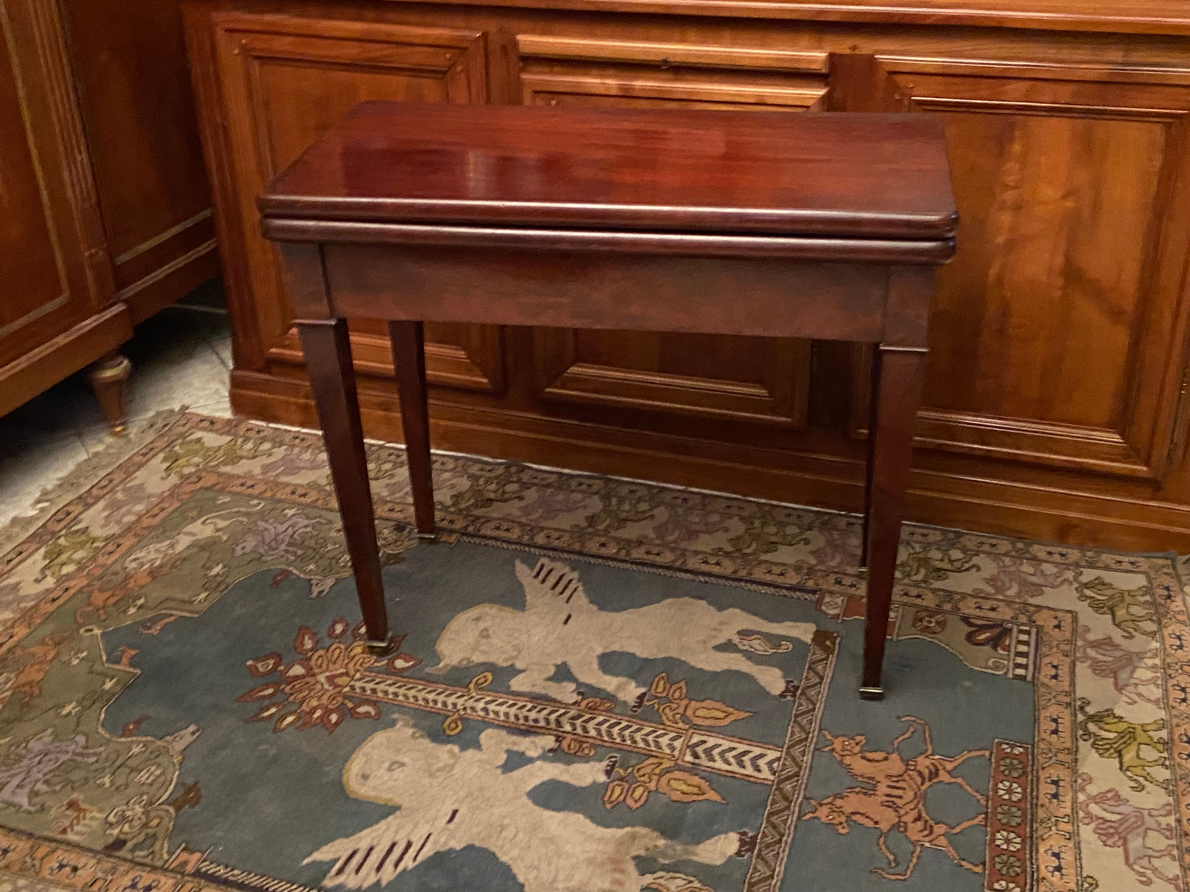 Mahogany game table console from the Napoleon III period