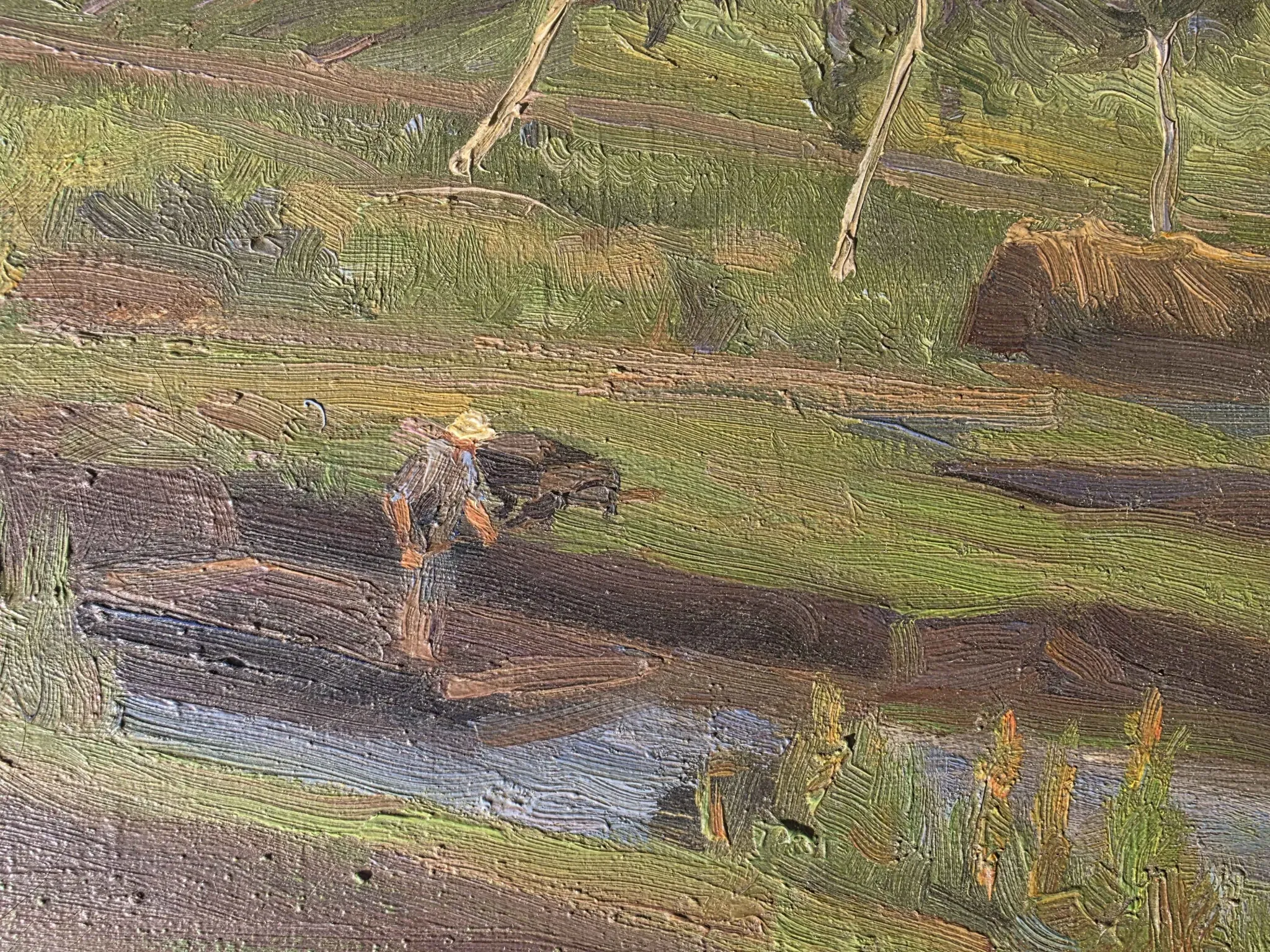 Vintage Impressionist Landscape Oil Painting by Holger Havrehed