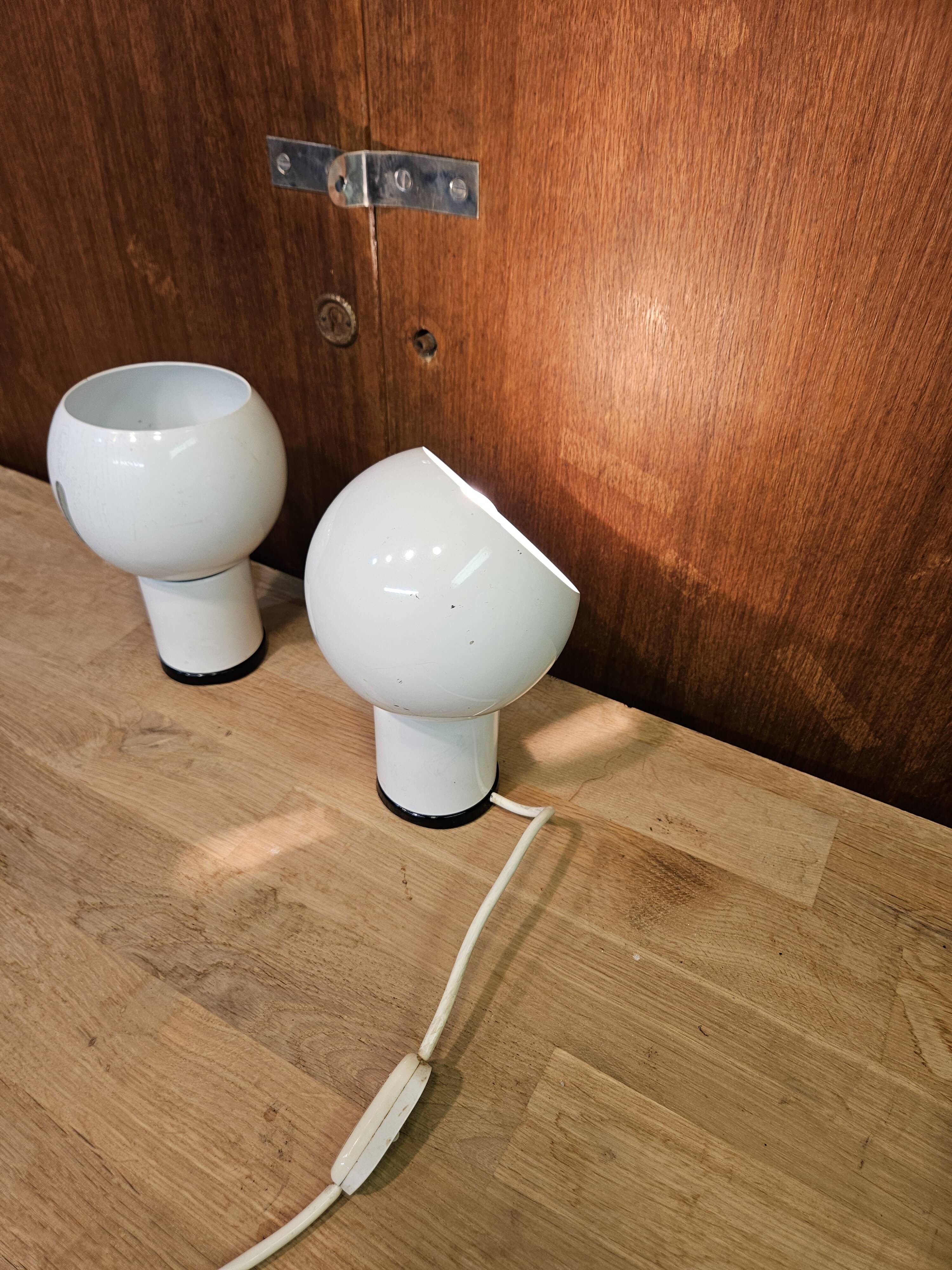 Pair of Italian design bedside lamps 1970 Valenti