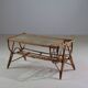 Table basse vintage en rotin, France 1960