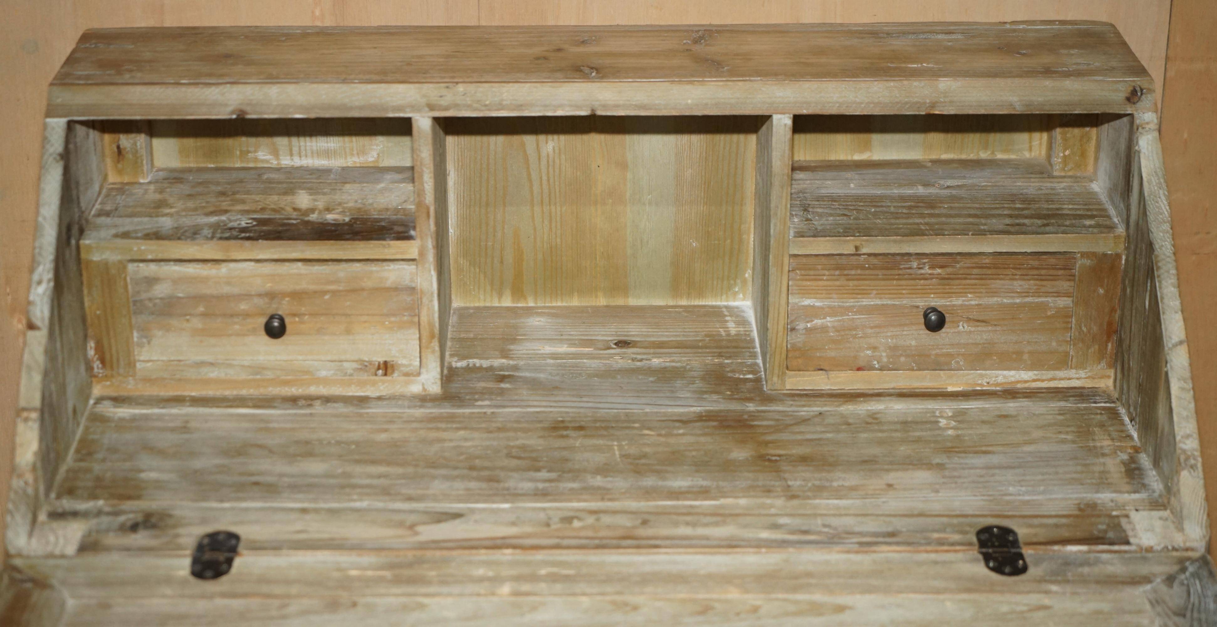 Rustic Swedish pine drop-leaf desk