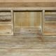 Rustic Swedish pine drop-leaf desk