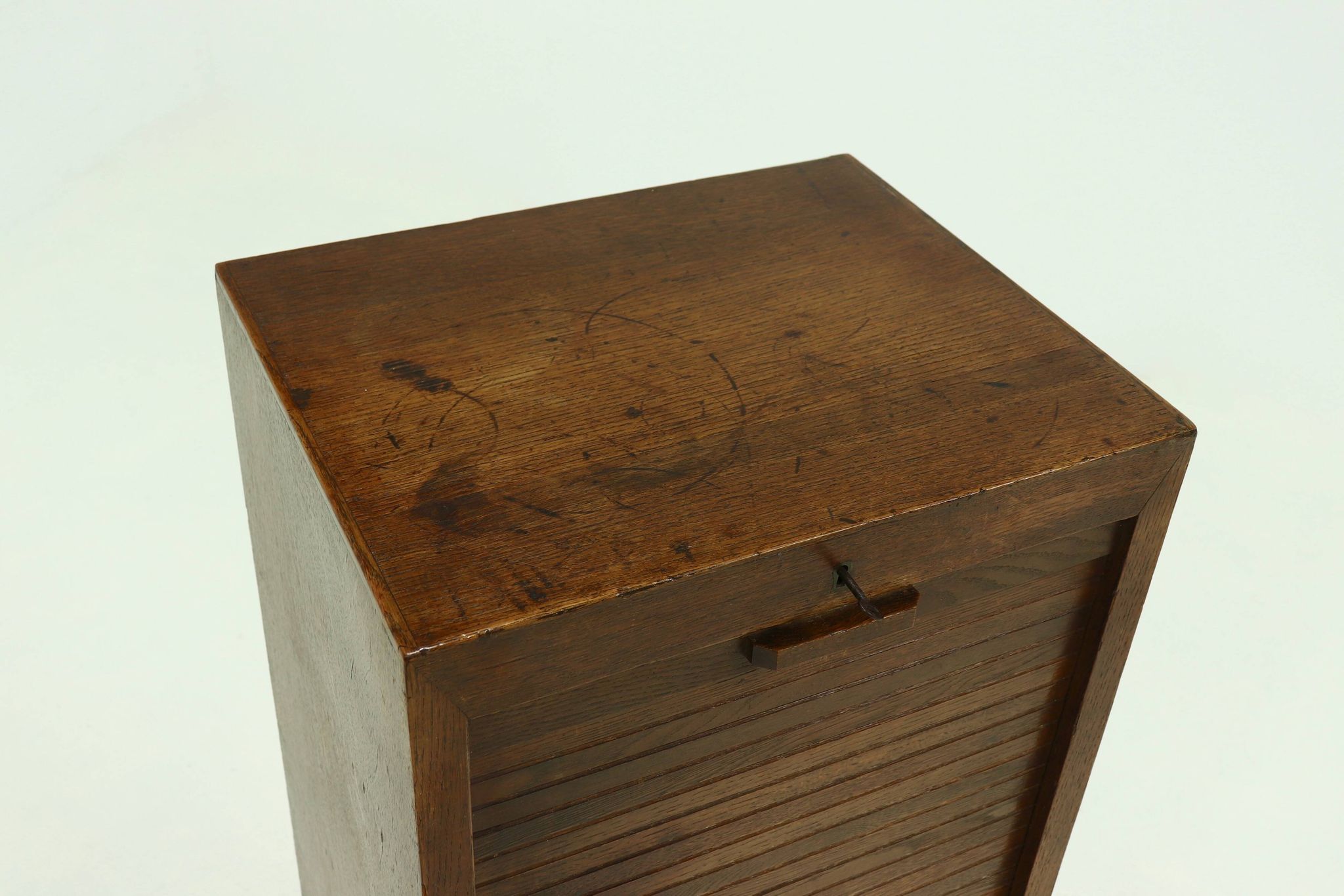 Amsterdam School Art Deco Tambour Door Cabinet 1920s