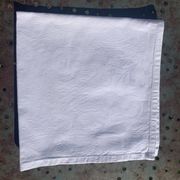 7 white damask cotton napkins, Christian Lacroix, vintage